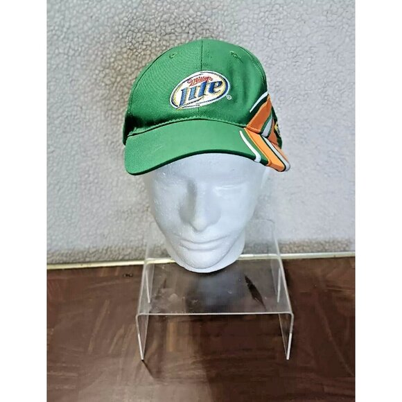 Millers Lite - Soccer Cap - Green Stripe Mens Trucker Strapback Hat - Picture 1 of 8